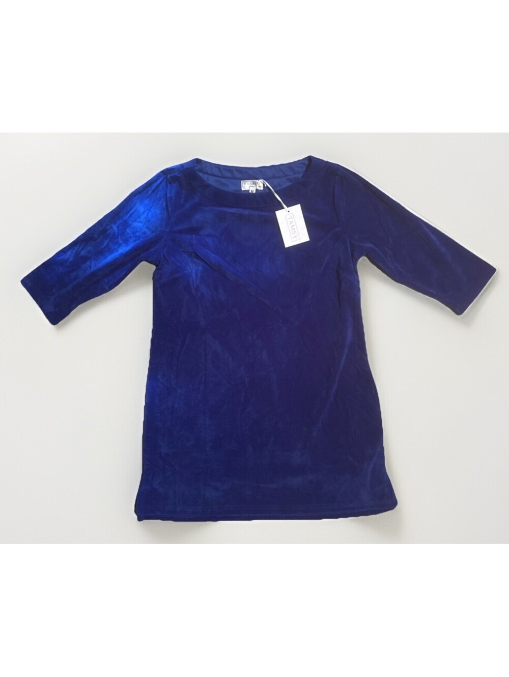 Velvet Dress Blue Tamsy Fairy Mod Y2K Velour Size Medium Vintage New With Tags